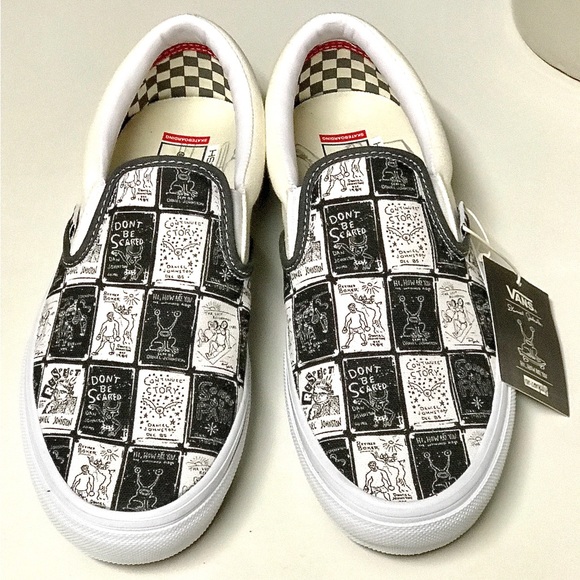 Men’s 9.5 Rare Limited Edition VANS X DANIEL JOHNSTON Mental Health Skate Shoes - Picture 1 of 14